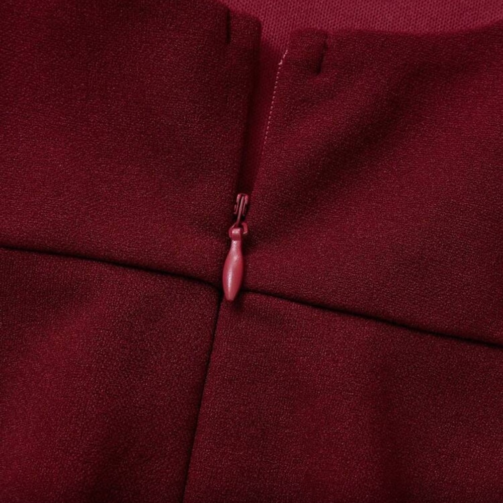 Elegant Burgundy Sleeveless Dress - Picture 9 of 11